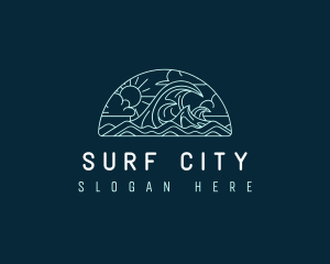 Beach Coast Wave logo design