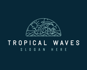 Beach Coast Wave logo design