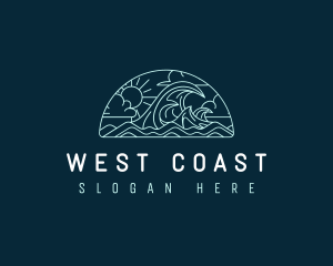 Beach Coast Wave logo design