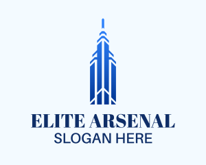 Elite Blue Skyscraper logo design