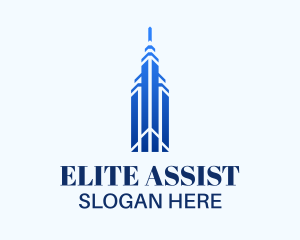 Elite Blue Skyscraper logo design