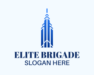 Elite Blue Skyscraper logo design