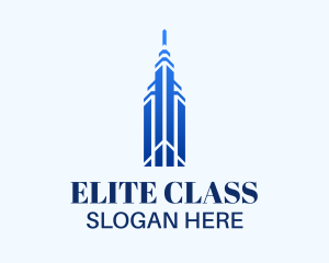 Elite Blue Skyscraper logo design