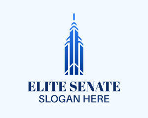 Elite Blue Skyscraper logo design