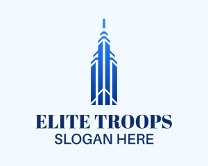 Elite Blue Skyscraper logo design