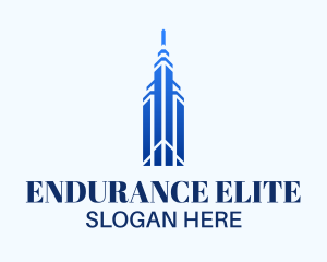 Elite Blue Skyscraper logo design