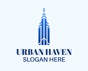 Elite Blue Skyscraper logo design