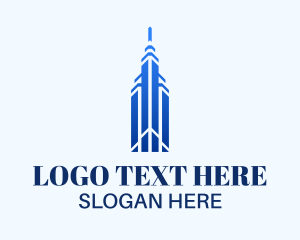 Land Developer - Elite Blue Skyscraper logo design