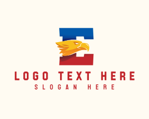 Veteran - Eagle Bird Avian Letter E logo design