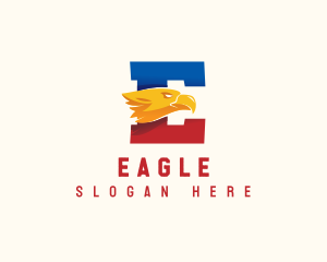 Eagle Bird Avian Letter E logo design