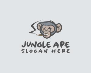 Cigarette Smoking Monkey logo design