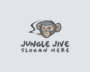 Cigarette Smoking Monkey logo design