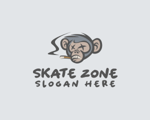 Cigarette Smoking Monkey logo design