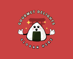 Cute Onigiri Rice logo design