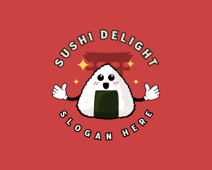 Cute Onigiri Rice logo design