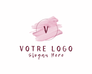 Paint And Sip - Beauty Cosmetics Watercolor logo design