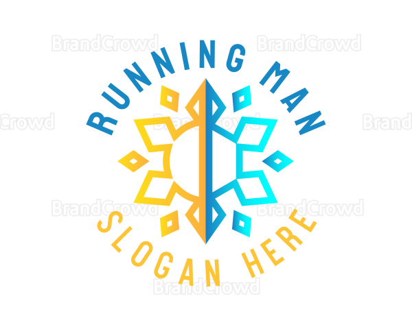 Weather Sun Snowflake Logo