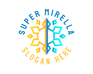 Weather Sun Snowflake Logo