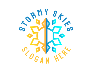 Weather - Weather Sun Snowflake logo design