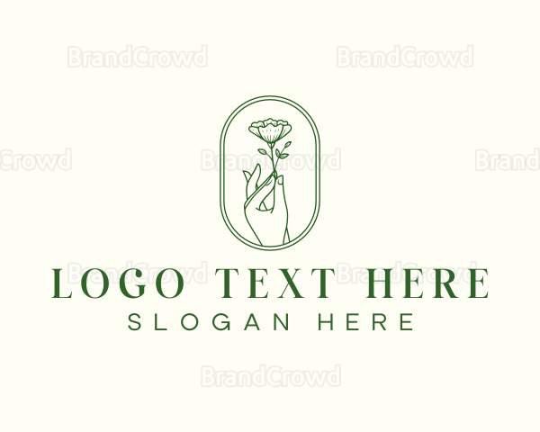 Organic Flower Hand Logo