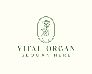 Organic Flower Hand logo design