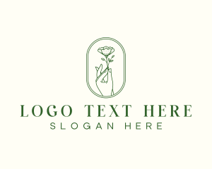 Flower - Organic Flower Hand logo design