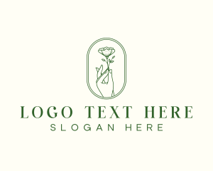 Organic Flower Hand Logo