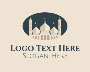 Temple - Oval Mosque Badge logo design