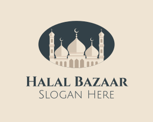 Oval Mosque Badge logo design