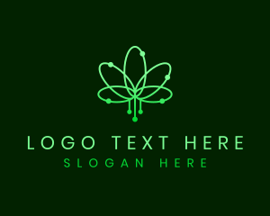 Scientist - Biotech Leaf Atom logo design