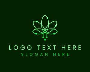 Technology - Biotech Leaf Atom logo design