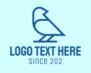 Goldcrest - Blue Minimalist Finch logo design