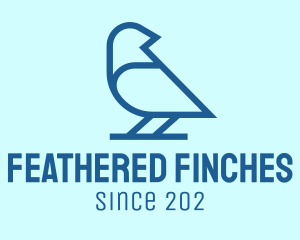 Blue Minimalist Finch logo design