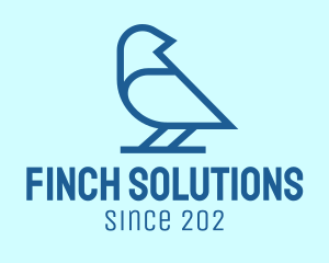 Blue Minimalist Finch logo design