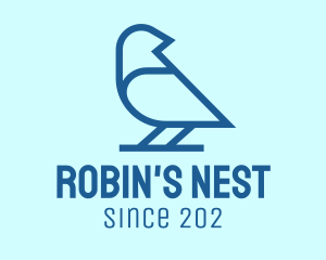 Robin - Blue Minimalist Finch logo design