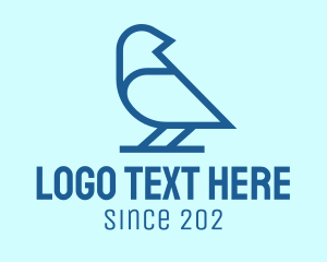 Dove - Blue Minimalist Finch logo design