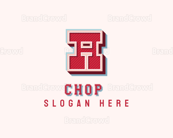 Retro Varsity Team Letter H Logo