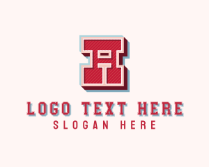 Boutique - Retro Varsity Team Letter H logo design