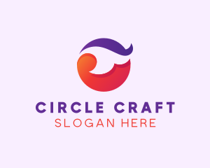 Flower Curve Circle logo design