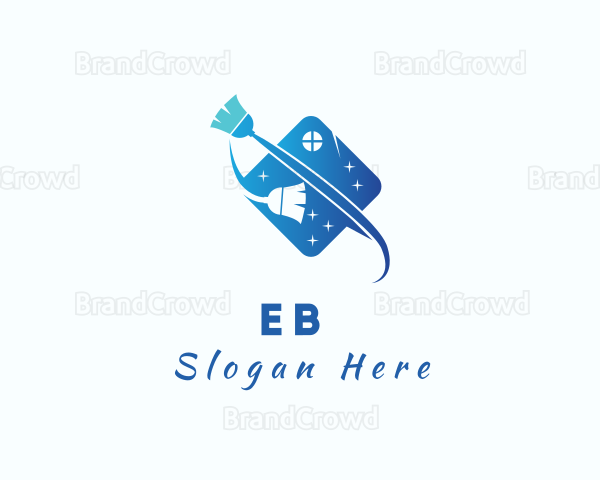 Broom Home Cleaning Logo