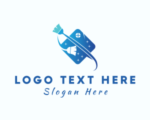 Broom Home Cleaning logo design