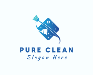 Broom Home Cleaning logo design