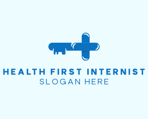 Blue Health Key logo design