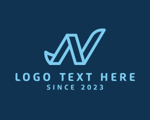 Trading - Modern Ribbon Letter N logo design