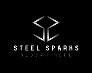 Steel Box Letter S logo design