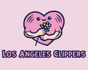 Happy Valentine Flower  Logo