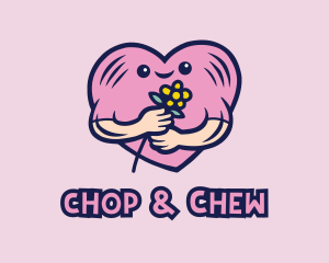 Happy Valentine Flower  Logo