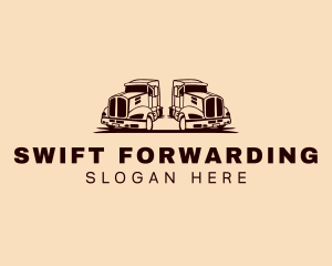 Forwarding Transport Truck logo design