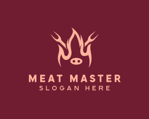 Pig Roast Grill Fork logo design