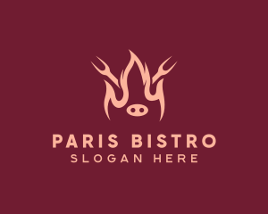 Pig Roast Grill Fork logo design